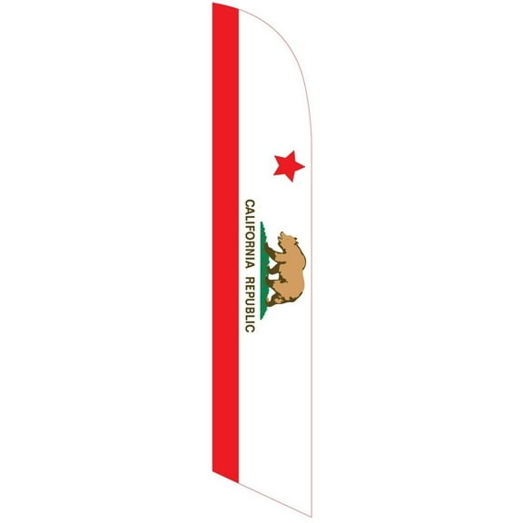 California Flag Feather Banner Swooper Flag - NO WIND REQUIRED - Replacement FLAG ONLY