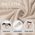 thumbnail image 5 of SHIBEVER Womens Fall Tops Long Sleeve Tunic Tops Loose Striped Print T Shirt Clothing Crew Neck Shirt Khaki Pullover Tops Size S, 5 of 10