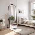 thumbnail image 7 of Antique Vintage Black Baroque Full Length Floor Mirror, 65’’x22’’ Ornate Full Body Mirror in REINFORCED GLASS, Free Standing, Wall-mounted and Leaning Against the Wall, for Bedroom, Living Room, 7 of 7