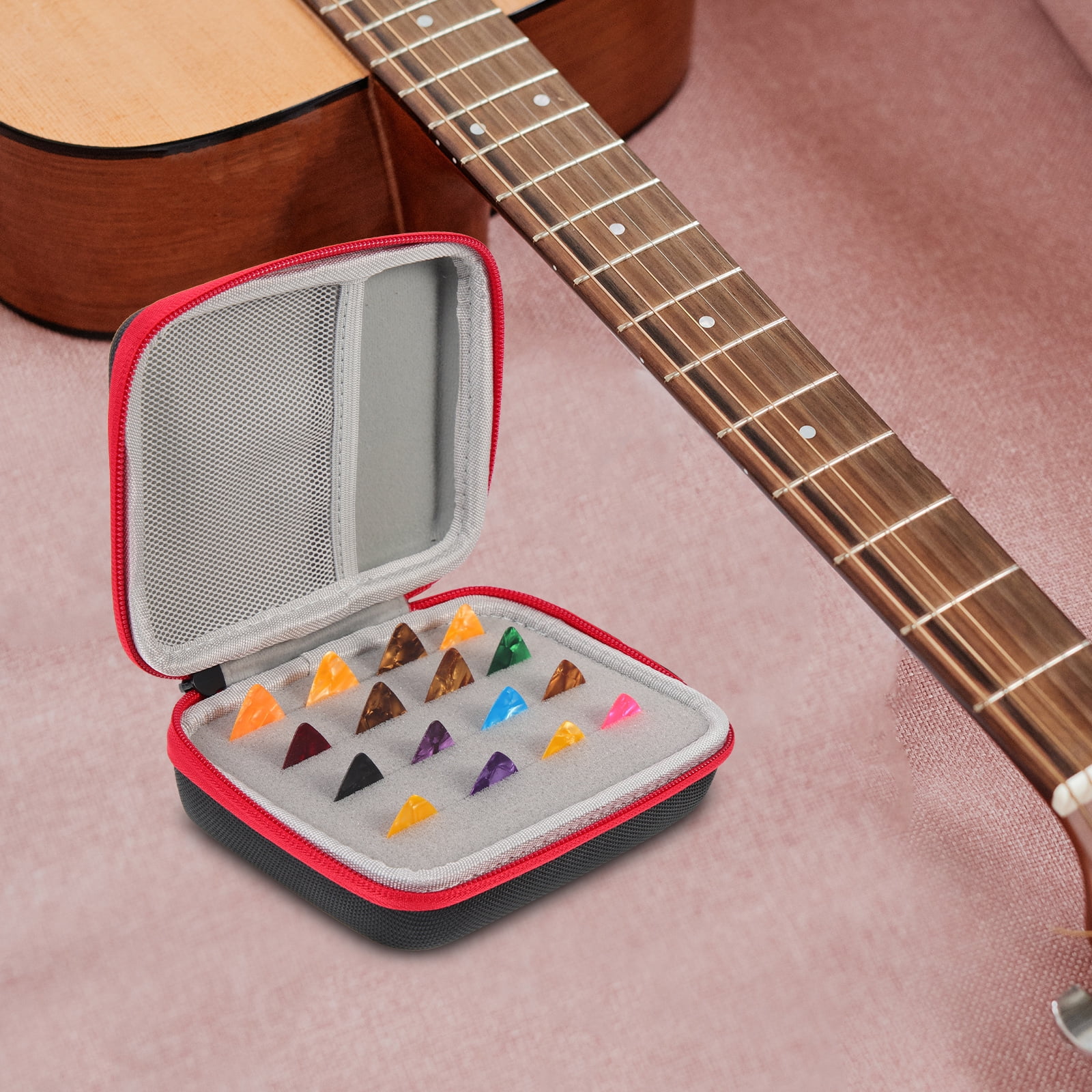 4 Sets  of Guitar Pick Case Holder with Guitar Picks Professional Guitar Accessories