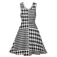 thumbnail image 3 of 2024 Dress Skate Pattern Boho Oversized Women Summer Dresses Casual Print Patchwork Waist High Dress Houndstooth Vintage, 3 of 7