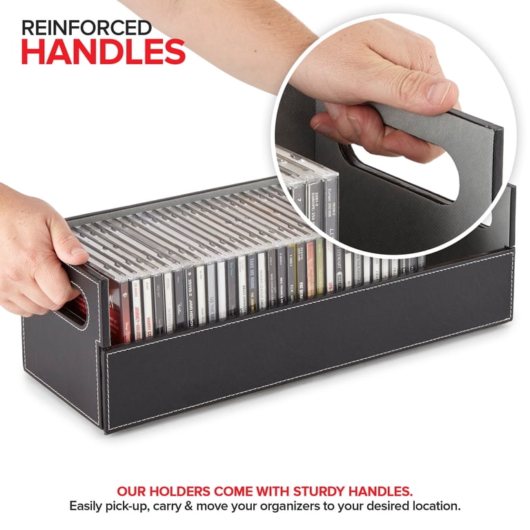 Cd Stack Container Media Storage Solution Stackable CD Storage Box - Holds 25 CDs, White ...