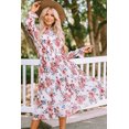thumbnail image 3 of ABPHQTO Vestido A Media Pierna Con Volantes Y Manga Abullonada Con Estampado Floral Beige De Mujer, 3 of 5