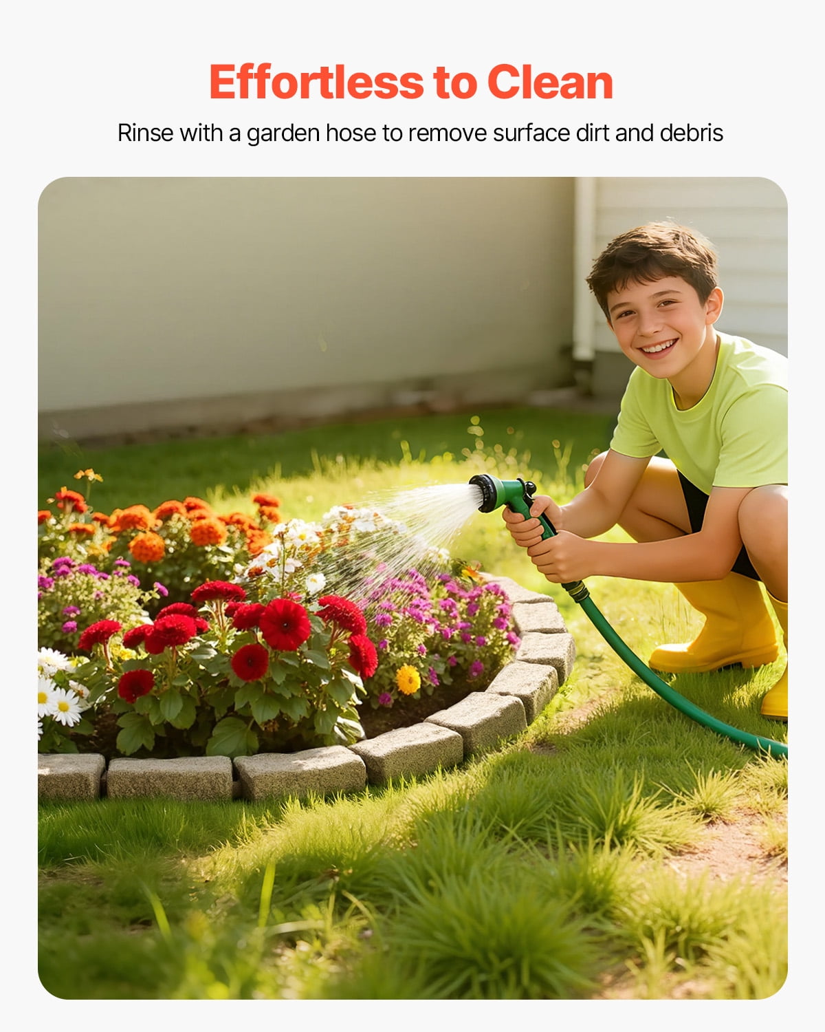 KFFKFF Imitation Stone Landscape Border, 46.4 x 2.2 in Authentic Lawn Border, Adaptable Brick-Like Garden Border with Grounding Pegs, Durable Driveway and Walkway Edging in Beige, Resistant to Fading