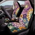 thumbnail image 3 of Binienty Mexico Car Seat Covers Front Seats Only Dahlia Floral Auto Side Air Bag Compatible Seat Covers for Women Girly Automotive Accessories, 3 of 8