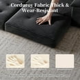thumbnail image 5 of 109.5" Modular Sectional Sofa with Ottoman — Convertible Sleeper Sofa, Compressed No-Frame Loveseat for Small Spaces & Apartments, No Assembly Required(Corduroy, Black), 5 of 7