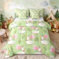 thumbnail image 2 of Erosebridal Goose Queen Bedding for Girls, Pink Balloons Bedding Comforter Set Queen, Stars Reversible 7-Piece, 2 of 6
