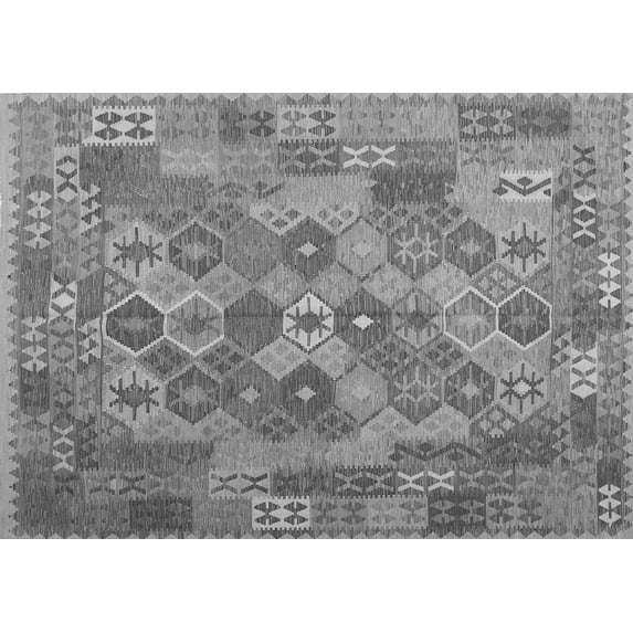 Ahgly Company Indoor Rectangle Southwestern Gray Country Area Rugs, 8' x 12'