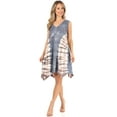 thumbnail image 5 of Sakkas Lunna Women's Casual Sleeveless Hi-low V-neck Knit Tie-dye Dress Cover-up - GreyBrown - L-XL, 5 of 5