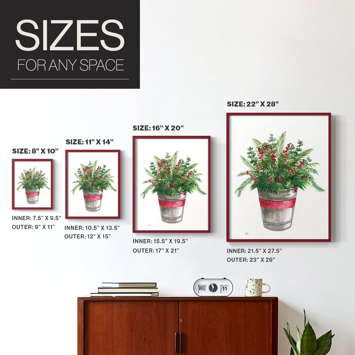 Winter Greens Framed Print - Solid Wood in Single Picture Frame Solid Wood 2 Framed Print