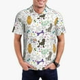 thumbnail image 4 of Vsdgher Colorful Poodle Dog Print Men's Short Sleeve Stretch Polo Shirt, Moisture-Wicking Performance Polo Shirt, 4 of 8