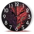 thumbnail image 2 of Dreamtimes 3D Magic Head of Angry Red Dragon Print Round Wall Clock Decorative, 10 Inch Battery Operated Quartz Analog Quiet Desk Clock for Home,Office,School, 2 of 5