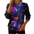 thumbnail image 2 of Mifsaly Valentine Sweatshirts for Women Hearts Print Half Zip Sweatshirt Oversized Long Sleeve Pullover Tops Casual Office Party Holiday Spring Outfits 2026, 2 of 5