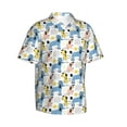 thumbnail image 3 of Xecao Poodle Dog print Hawaiian shirt - a stylish short-sleeve button-down for men, perfect for casual beach and tropical outings., 3 of 9