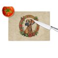 thumbnail image 2 of Rhodesian Ridgeback Christmas Flowers Glass Cutting Board 12 in x 15 in, 2 of 5