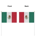 thumbnail image 2 of Livetty 12PCS - Mexico Country Flag 5.5x8.2 inch Plastic Stick Polyester Fabric Stitched Edges Hand Held Mini Small Flags, 2 of 6