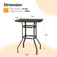 thumbnail image 2 of QISHENSHUI 32" Indoor-Outdoor Bar Height Table, Square Tempered Glass Metal Table for Patio, Backyard, Poolside and Garden (Brown), 2 of 6