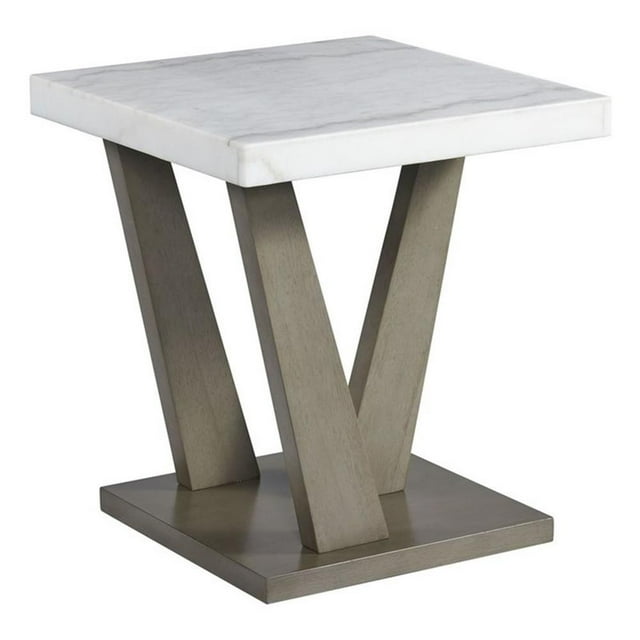 Picket House Furnishings Table d'Appoint Carrée Graham, Gris