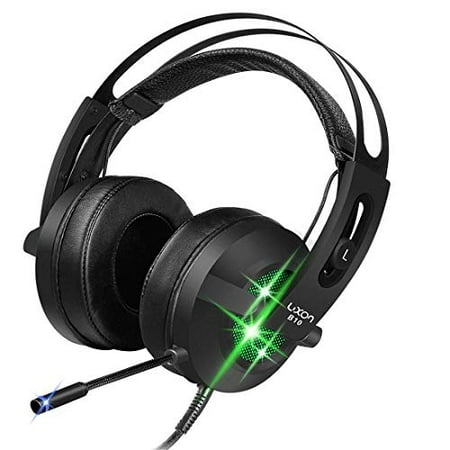 USB Gaming Over-Ear Headphones 7.1 Virtual Surround Sound Stereo Vibration PC Gaming Headset with Microphone Noise Isolating & Colorful Breathing LED Light for PC/ MAC/ (Best Virtual Machine For Mac Gaming)