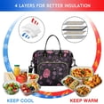 thumbnail image 4 of Wildflower and Butterfly Print Insulated Tote - Leakproof Cooler Bag for Picnics, Work or Travel, Waterproof & Stylish, 4 of 6