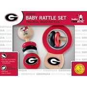 Baby Fanatic Wood Rattle 2 Pack - NCAA Georgia Bulldogs Baby Toy Set