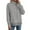 Grey, variant on Women's Stand Collar Long Sleeve Blouse, Lace Patchwork Button Down Top, Loose Fit Casual Shirt, Autumn Winter Fashion Wear, Soft Comfortable Blouse, Elegant Everyday Elegance White S