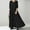 A03-Black, variant on QUINDOS Dresses for Women V-neck A-Line Casual Long Sleeve Plus Size Dresses Summer Solid Color Pockets Maxi Long Dresses for Women