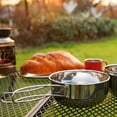 thumbnail image 2 of Stainless Steel Camping Cookware Pot and Bowl for Outdoor Use Silver Perfect for Picnic Camping, 2 of 5
