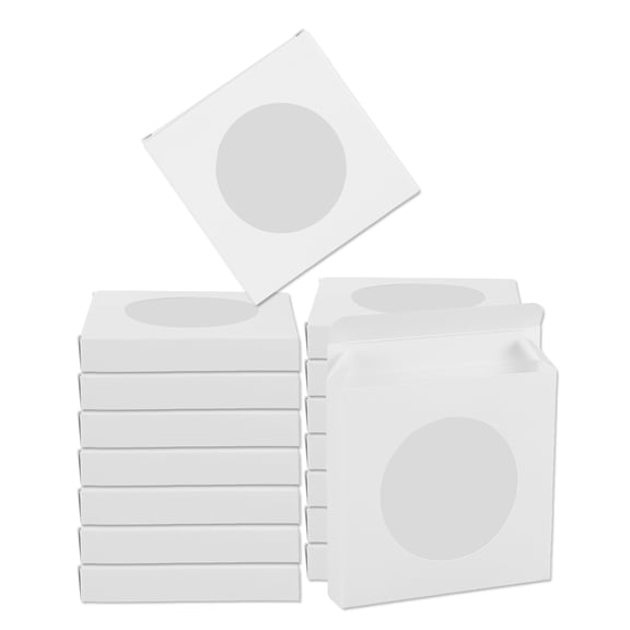 16Pcs Soap Packaging Boxes 3.5 x 3.5 x 0.6 Inch Kraft Soap Box for Bakery Candy Packaging Jewelry Display (White)
