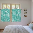 thumbnail image 3 of Teal Coastal Tier Curtains 54 Inch Length, Nautical Beach Starfish Coral Summer Cafe Short Curtains for Bathroom Over Sink, Small Kitchen Curtain Light Filtering Tiered Drapes 2 Panels 27.5"Wx54"L, 3 of 8