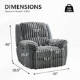 thumbnail image 3 of Othniel Oversized Power Recliner Zero Gravity with USB Port for Big and Tall Man Faux Fur Electric Extra Large Reclining Chairs for Living Room Soft Lumbar Support,26" Seat Width Grey, 3 of 11