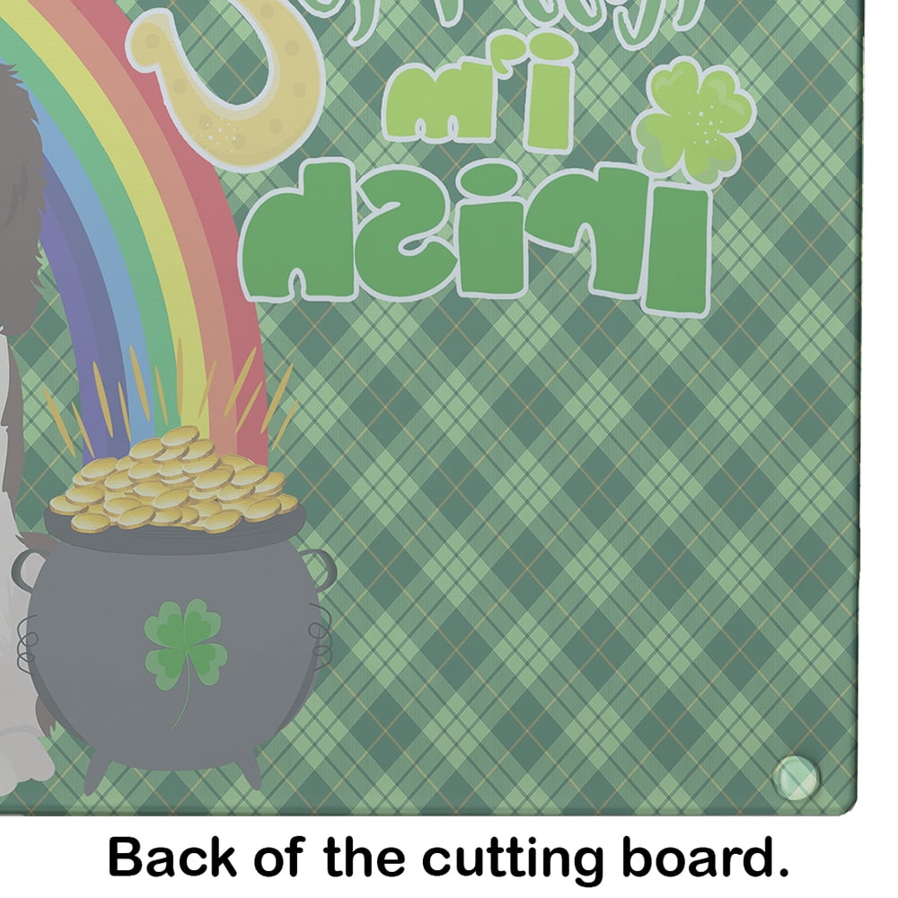 Liver English Springer Spaniel St. Patrick's Day Glass Cutting Board Large 12 in x 15 in