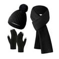 thumbnail image 2 of WREESH Winter Knitted Warm Gloves, Hats, and Scarves Set Thick Velvet, Three Piece Suit With Long Beanie Black, 2 of 4