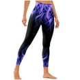 thumbnail image 5 of Save for Summer AXXD Purple Workout Leggings Women Flame Printed Leggings Fitness Running Tight Yoga Pants, 5 of 7