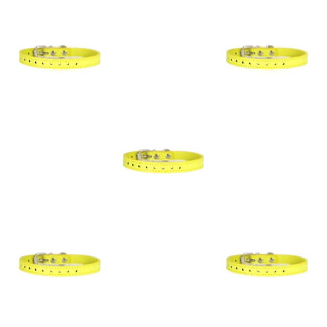 Guardoinrt PU Adjustable - Cute And Practical For Doggy Whelping Needs Safe And Non-toxic Whelping Collar Newborn yellow 5PCS