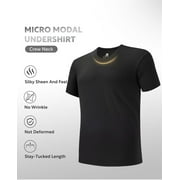 DAVID ARCHY Men's Undershirts Micro Modal Ultra Soft T-Shirts Stretch Moisture-Wicking Crewneck/V-Neck Tees for Men, 3-Pack