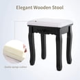 thumbnail image 6 of Mecor Vanity Table with Cushioned Stool, Makeup Dressing Table with Oval Mirror, 4 Drawers Bedroom Vanity Set with Floral Carving, for Women Girls Kids, Black, 6 of 10