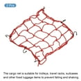thumbnail image 3 of Unique Bargains 15x15' Extensible Moto Cargo Net Bagages Débris Attacher Filet avec Crochets Rouge 2 Pack, 3 of 6
