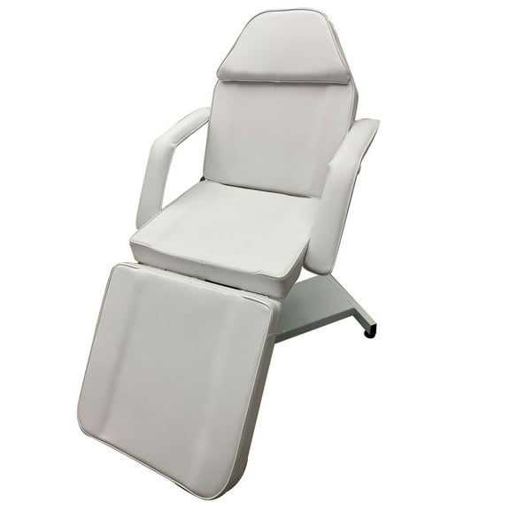 Folding Beauty Rotation Massage Bed Multifunctional Beauty Care Chair 6 Gear Adjustable Oil Pump Model White