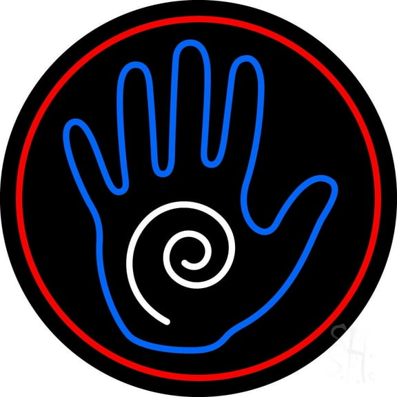 Blue Palm LED Neon Sign 26" Tall x 26" Wide - inches Black Square Cut Acrylic Backing, with Dimmer - Bright and Premium built indoor LED Neon Sign for Storefront.