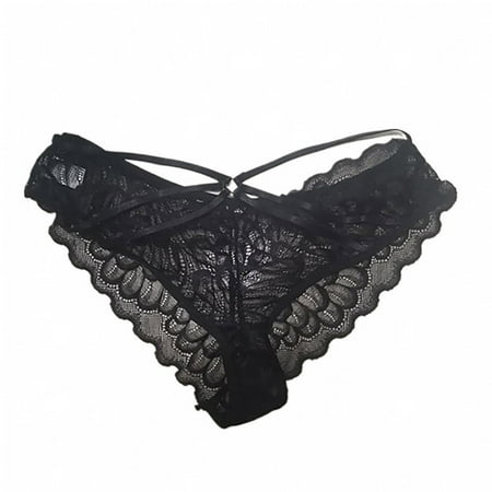 

Ruhiku GW Women s Sexy Cutout Panties Thong Low Waist Lace Panties Soft