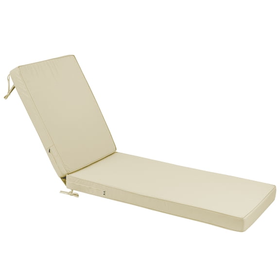 Millsilo Outdoor Chaise Lounge Cushion, 72" x 21" x 3" Patio Lounge Chair Cushion, Water-Resistant UV-Protected Replacement Cushion with High Density Foam, Beige