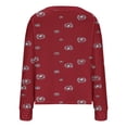 thumbnail image 3 of WRKEKC Botanical Print French Wool Plush Jacket Button Front Fall Winter Soft Coat with Pockets for Coffee Run and Weekend Style Red S, 3 of 4