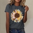 thumbnail image 2 of LUOGENLI T-shirts pour Femme pour Femmes T-shirts pour Femmes à la Mode Tournesol Imprimé Col Rond Manches Courtes Sport Décontracté T-Shirt 4TG T-shirts pour Femmes T-shirts Graphiques T-shirts de la Saint-Valentin Gris Foncé m, 2 of 5