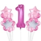 thumbnail image 1 of Globos de confeti transparentes de látex de ágata de mármol niño niña 1er cumpleaños decoración de fiesta número 1 globos de papel de aluminio 11/25 Piezas Vogacara JJ15589-09, 1 of 6