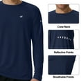 thumbnail image 3 of Satankud Mens Sun Protection UPF 50+ Shirts Long Sleeve Swim Rash Guard Shirt Workout Running Athletic UV Gym Surf Hiking Navy Blue L, 3 of 9