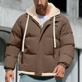 thumbnail image 4 of qolati Men's Winter Coat Hooded Zip Up Puffer Jacket Loose Long Sleeve Casual Parkas Daily Activity Wear Outerwear with Pockets, 4 of 6