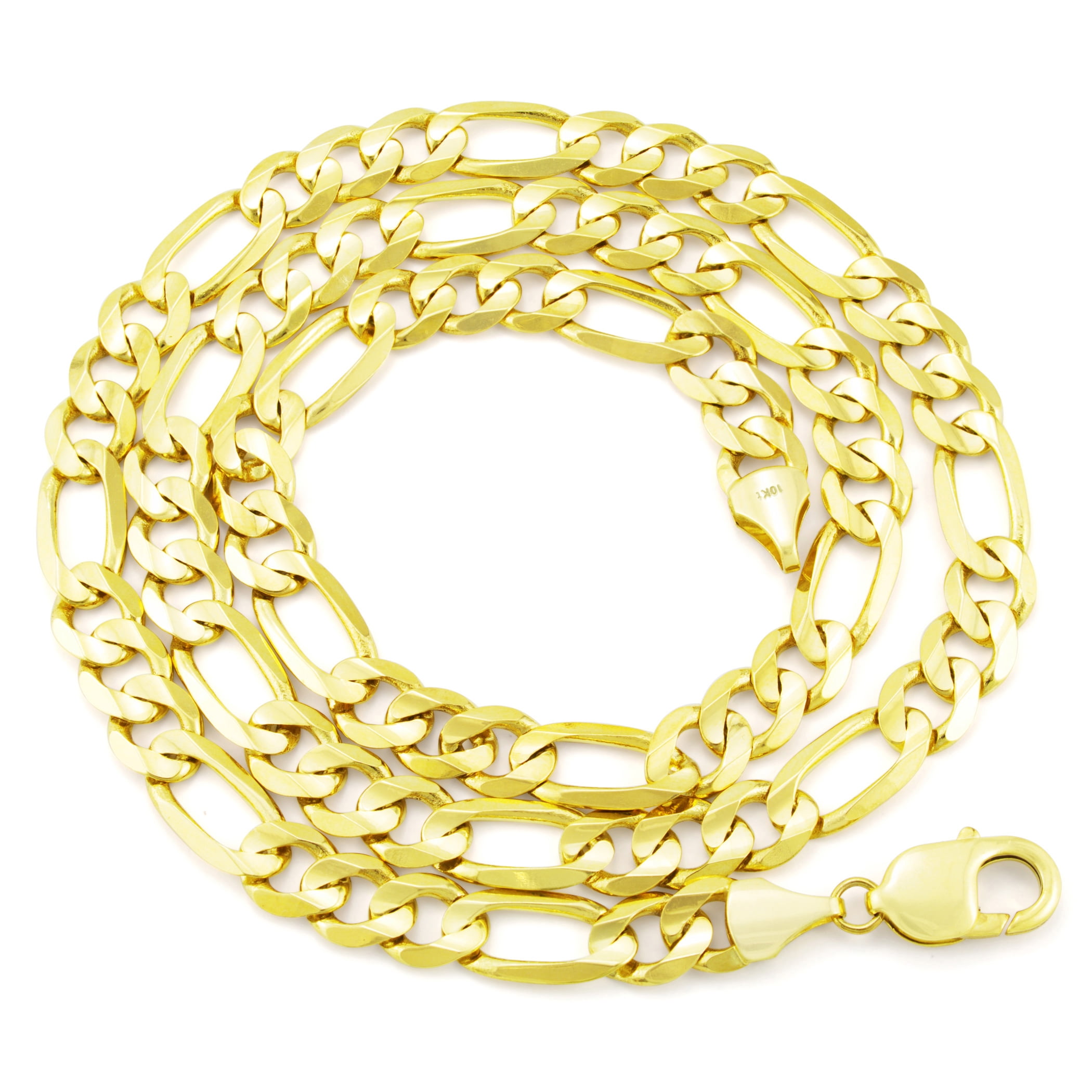 9 mm Figaro Chain Link Necklace for Men Boys Heavy 316L Gold Plated  Stainless Steel Gold Color 24 Inch - TB-TN-0010