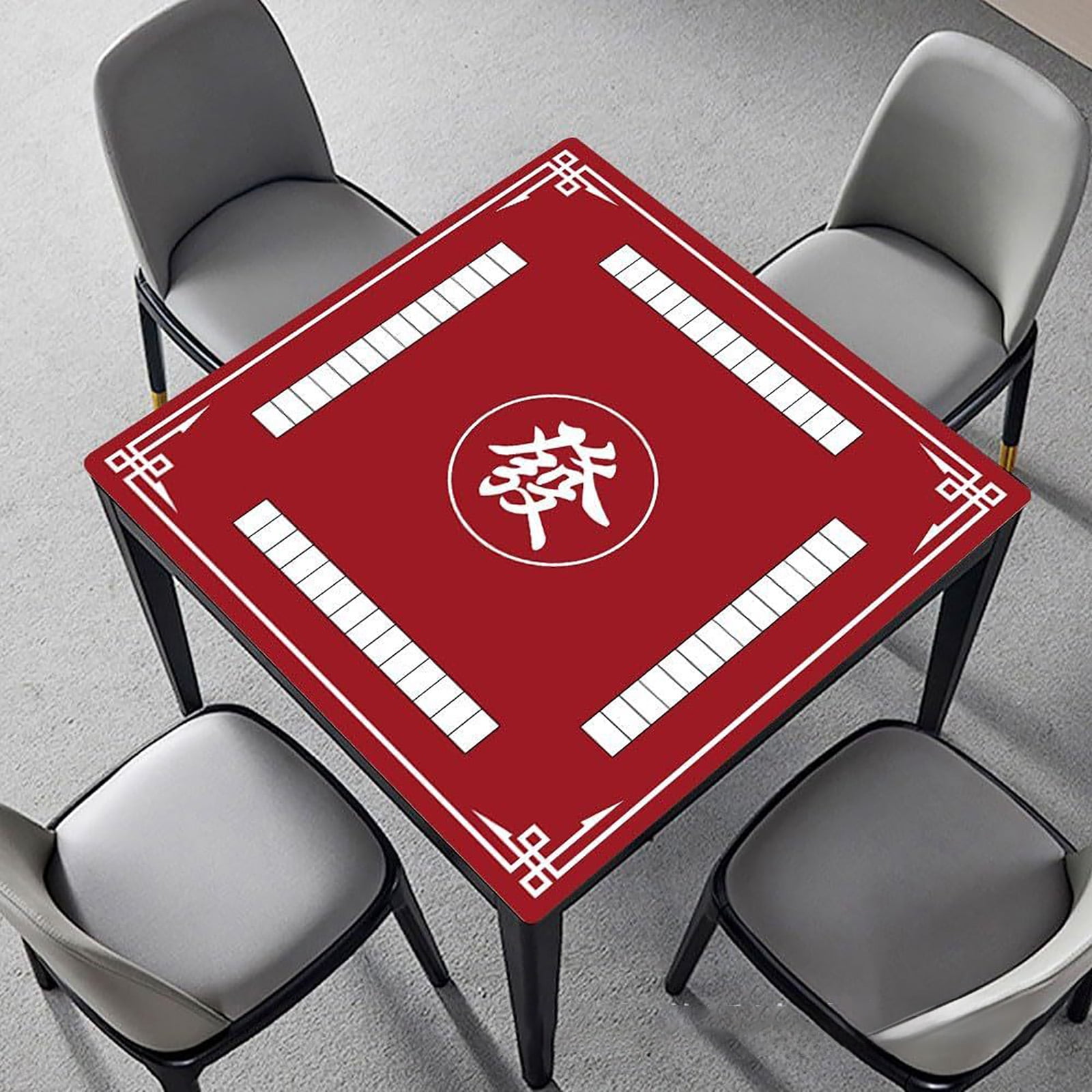 Heavy Duty 31.5 x 31.5 Inch Mahjong Table Mat Non Slip Noise Reducing Cover for Tile Game Poker Cards and Dominoes
