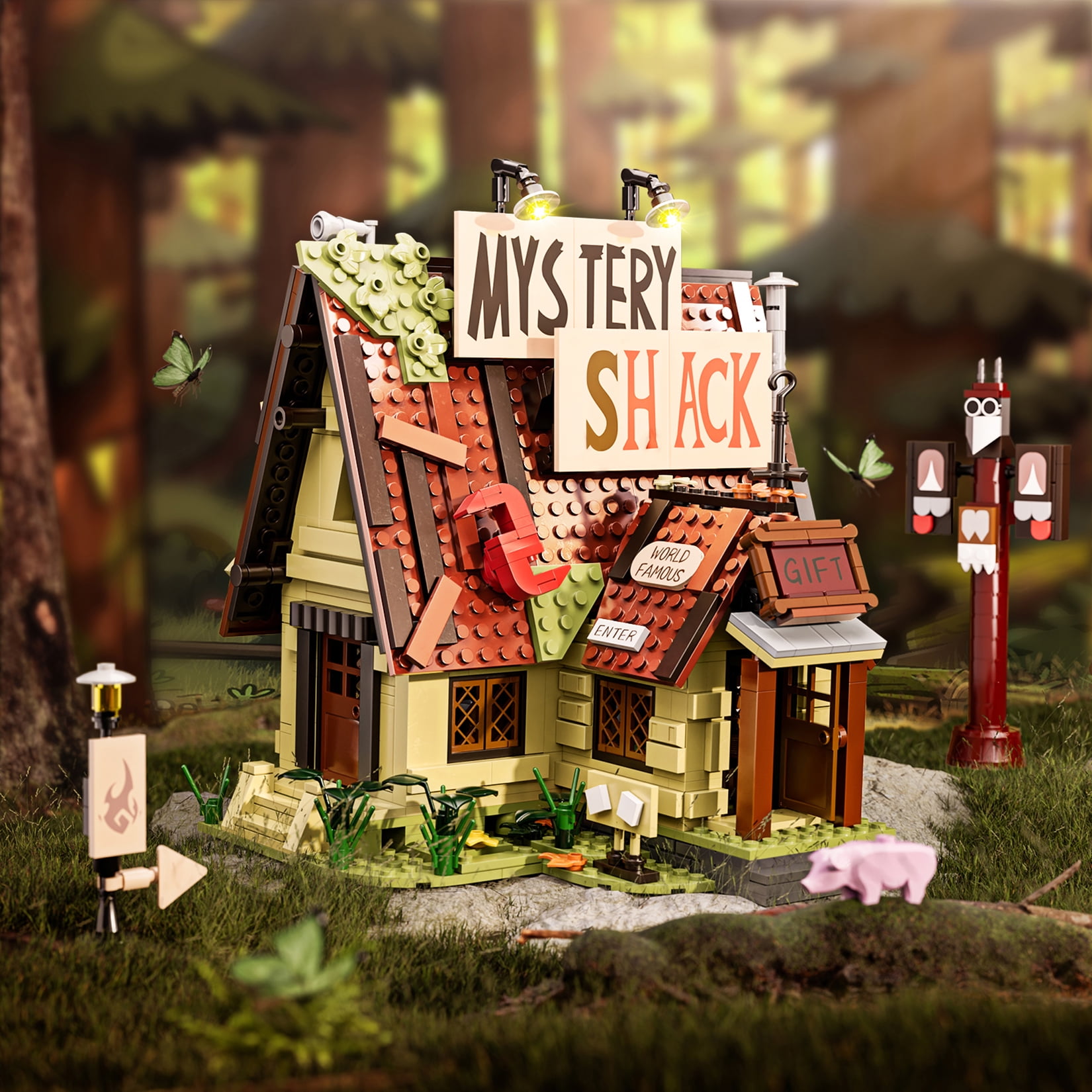 Mysterys Shack Building Block Set Cartoon Gravityed Falls House Building Kit Compatible with Lego DIY Model Display Collection Gift for Adult and TV Fans (965pcs)